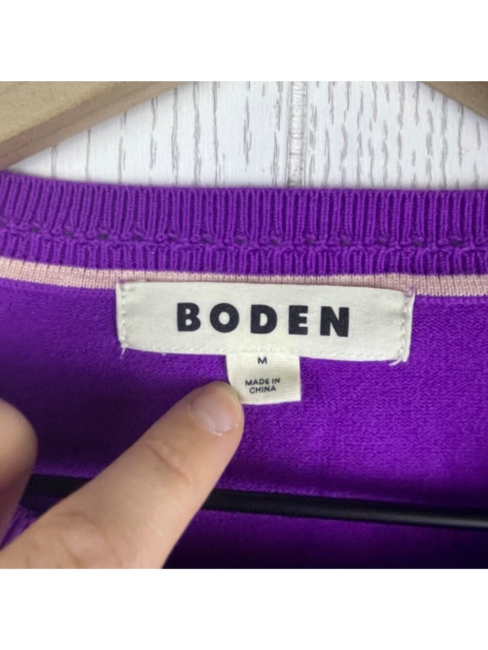 Boden Womens Purple Long Sleeve Cotton Sweater Medium Crew Neck Lightweight - Picture 4 of 9